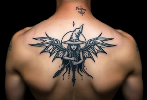 Witchy tattoo for my daughter born June 25, 2023 at 11:18 am in Potsdam NY with tarot involved tattoo idea