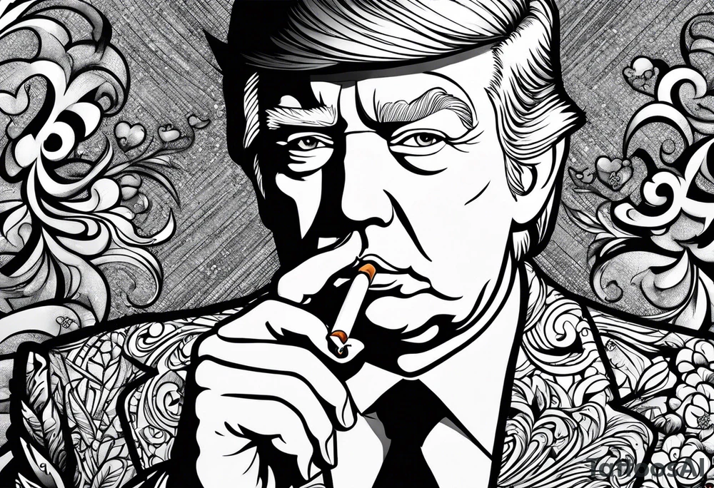 donald trump smoking cigarette tattoo idea