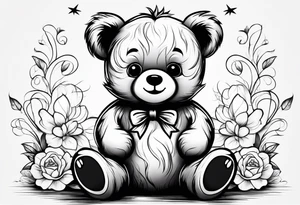 cute teddy bear tattoo idea