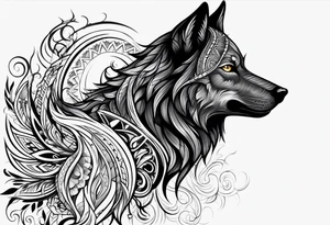 black wolf tribal tattoo idea