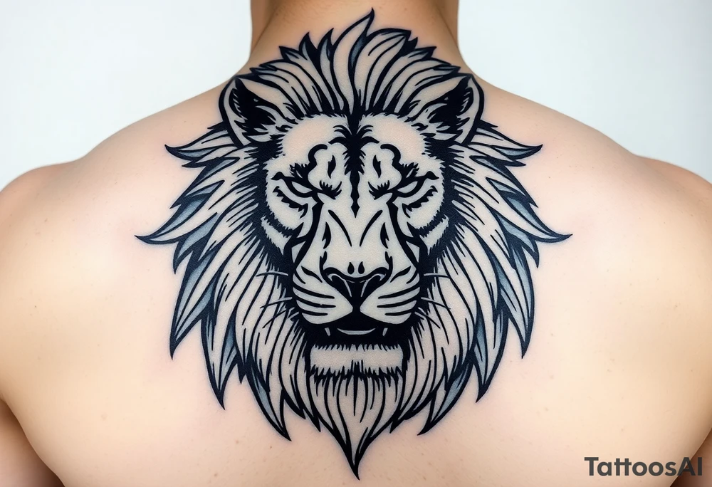 powerful majestic lion representing protection tattoo idea