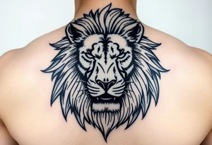 powerful majestic lion representing protection tattoo idea