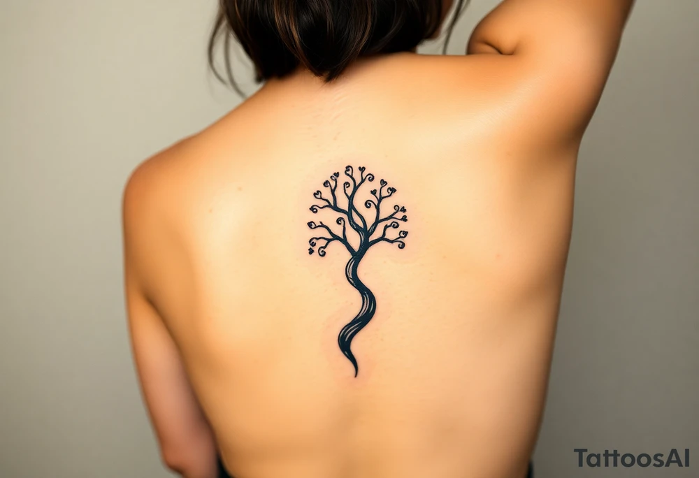 Small spiral tree for forearm tattoo idea