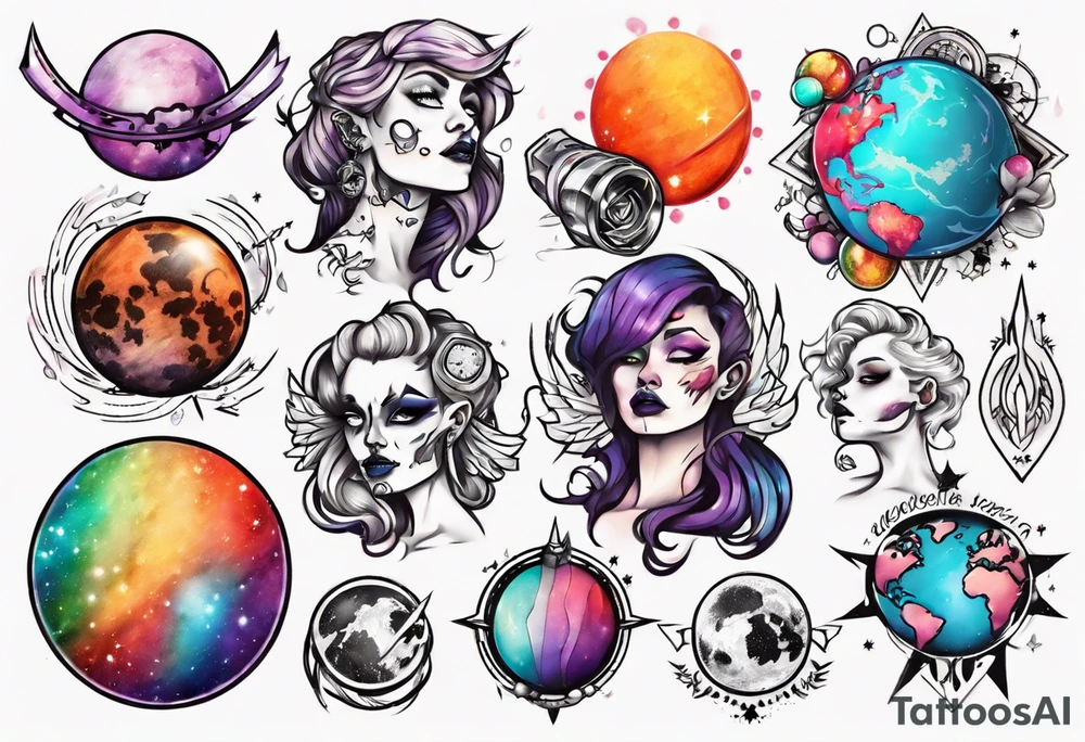 Lesbian planet tattoo idea