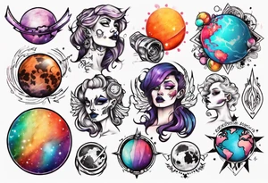 Lesbian planet tattoo idea