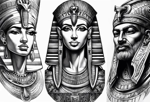 mix sleeve of egyptian and greek tattoo idea