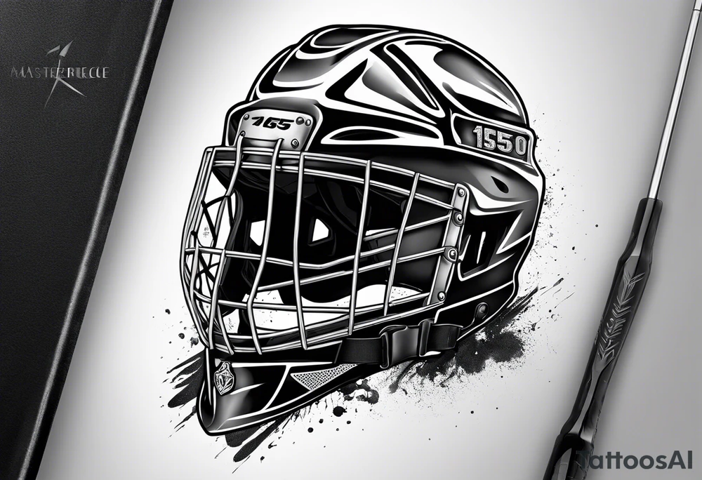 Ice hockey helemt with the number 15 on it tattoo idea
