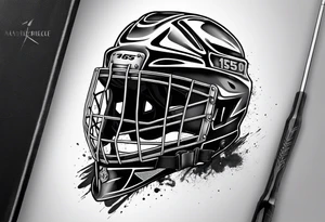 Ice hockey helemt with the number 15 on it tattoo idea