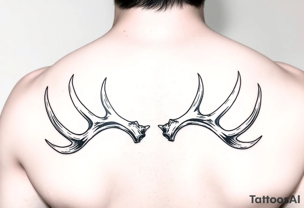 elk antler sheds realistic tattoo idea