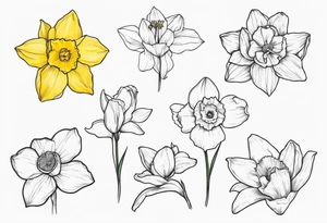 Daffodil birth flower chain tattoo idea