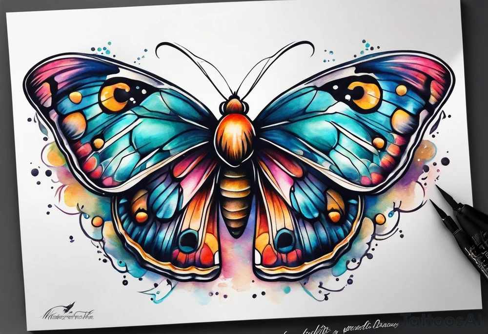 Bubbles moth tattoo idea