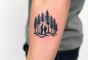 2 people in the forest tattoo idea