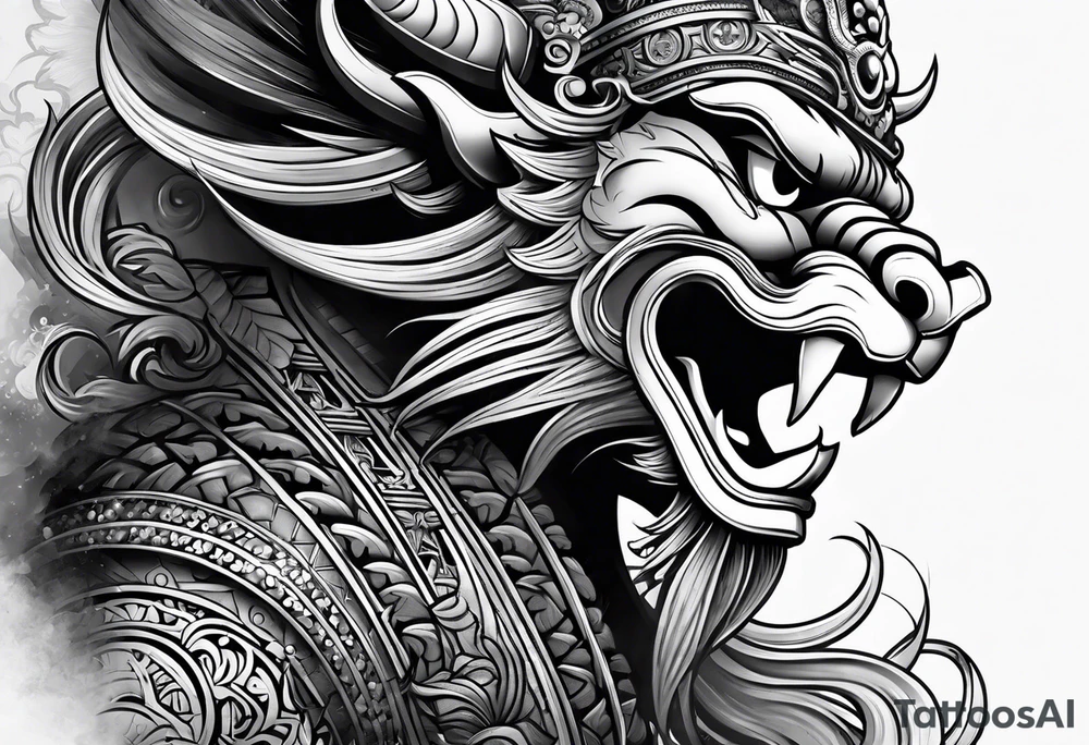 Balanise Barong side view tattoo idea