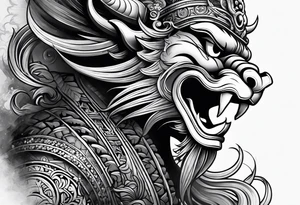 Balanise Barong side view tattoo idea