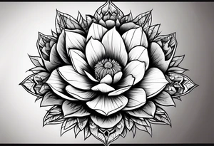 A prickly pear embedding a wind rose tattoo idea