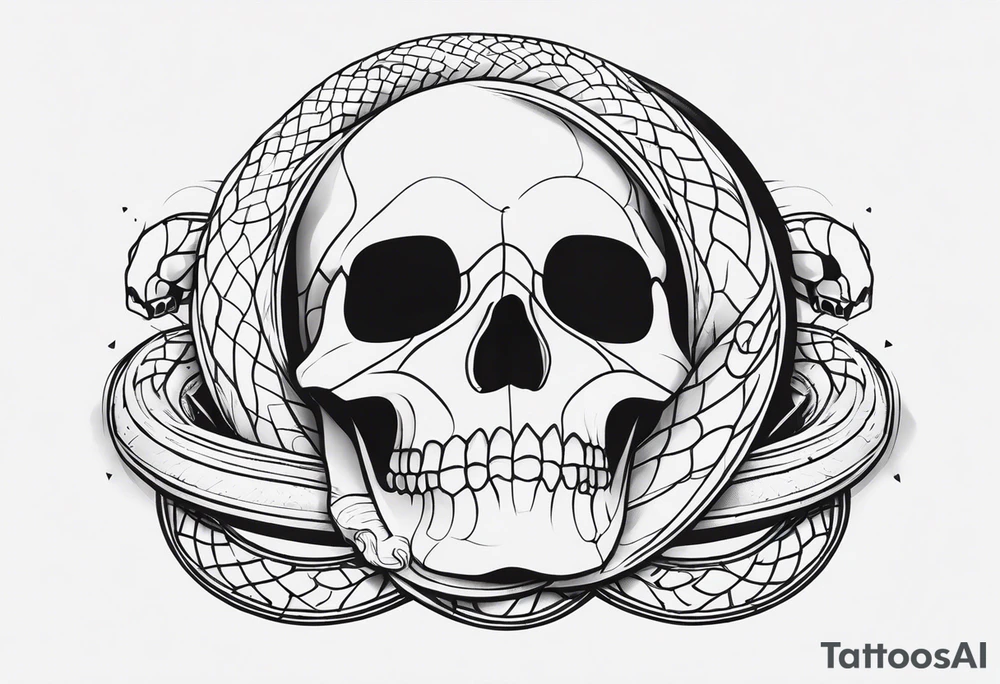 Skull and snake tattoo idea
