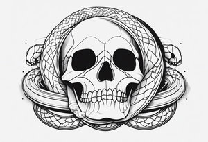 Skull and snake tattoo idea