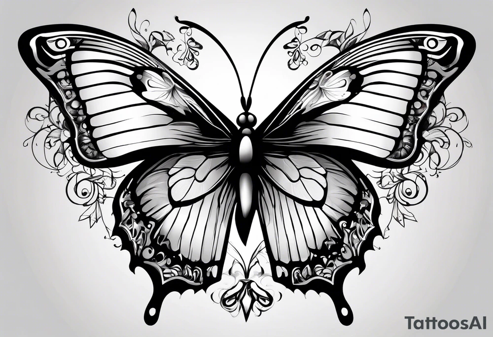 butterfly makes a heart tattoo idea
