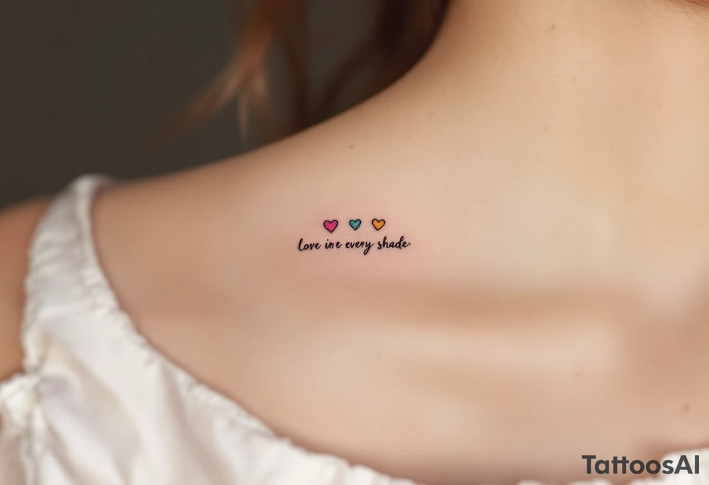 Tiny rainbow hearts behind each ear to honor love in every shade. tattoo idea