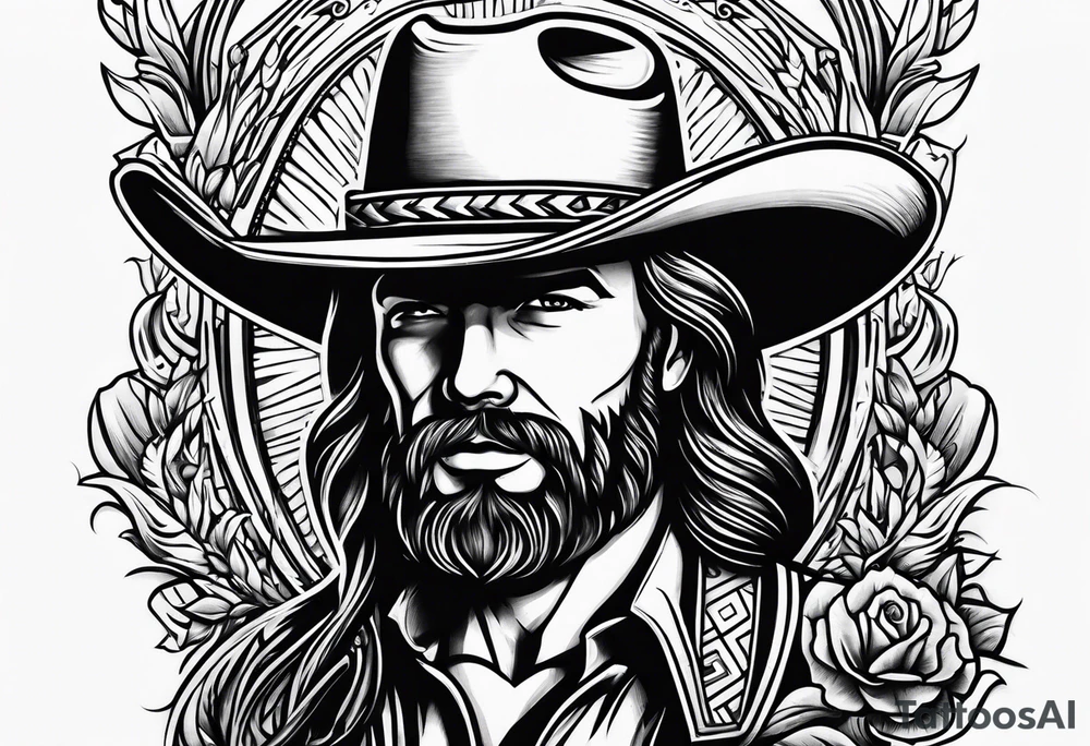 Country western cowboy saloon tattoo idea