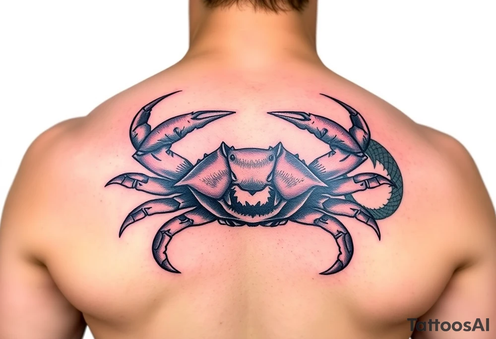 Crab, fish, dragon tattoo idea