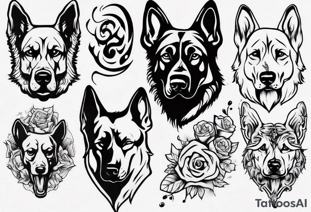 Sode profile scary German shepherd tattoo idea
