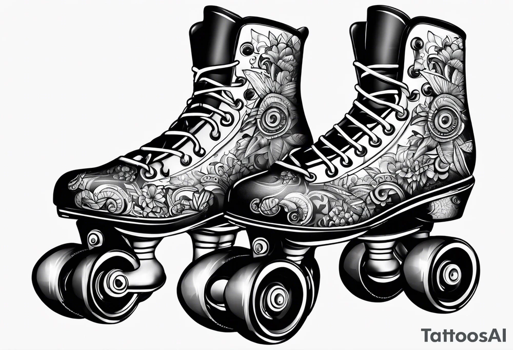 Pair of rollerskates tattoo idea