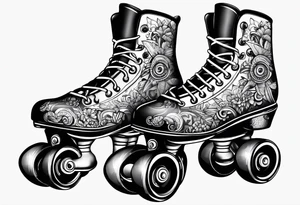 Pair of rollerskates tattoo idea