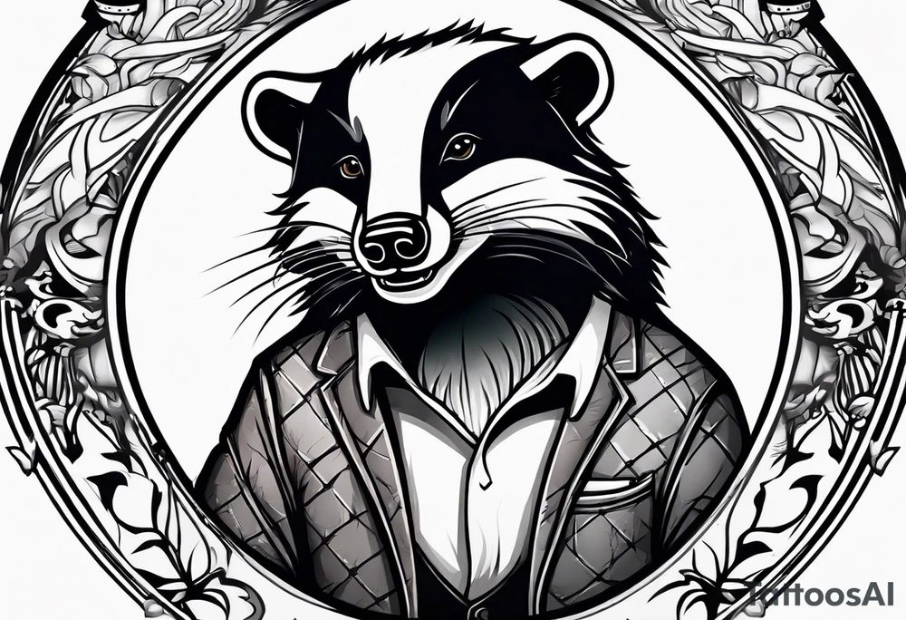 Angry badger with hands tattoo idea