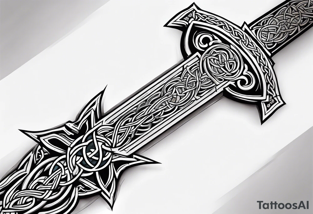 celtic mythology sword tattoo idea