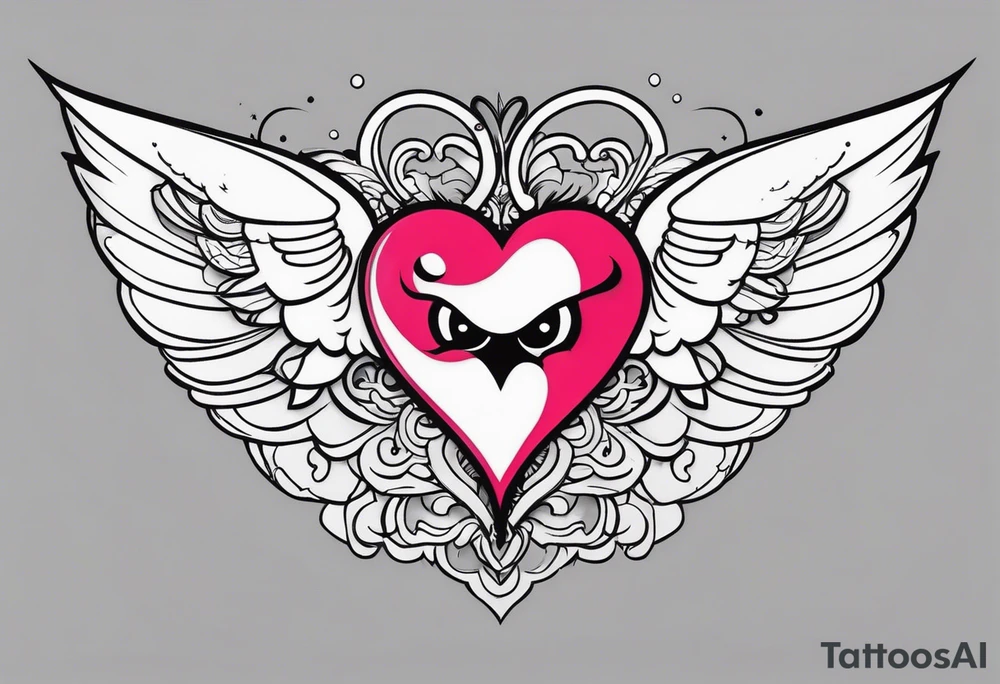 angelish devil heart/wings tattoo idea