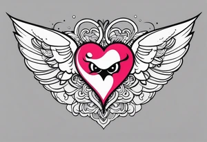 angelish devil heart/wings tattoo idea