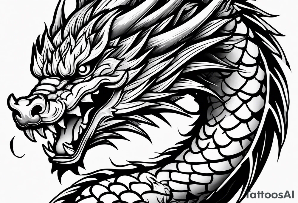 japanese dragon climbing tattoo idea