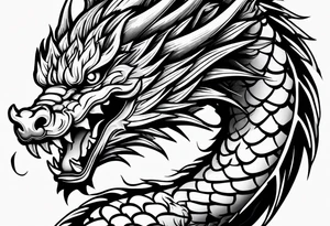 japanese dragon climbing tattoo idea