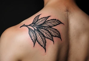 Hawaiian breadfruit tree leaves tattoo idea