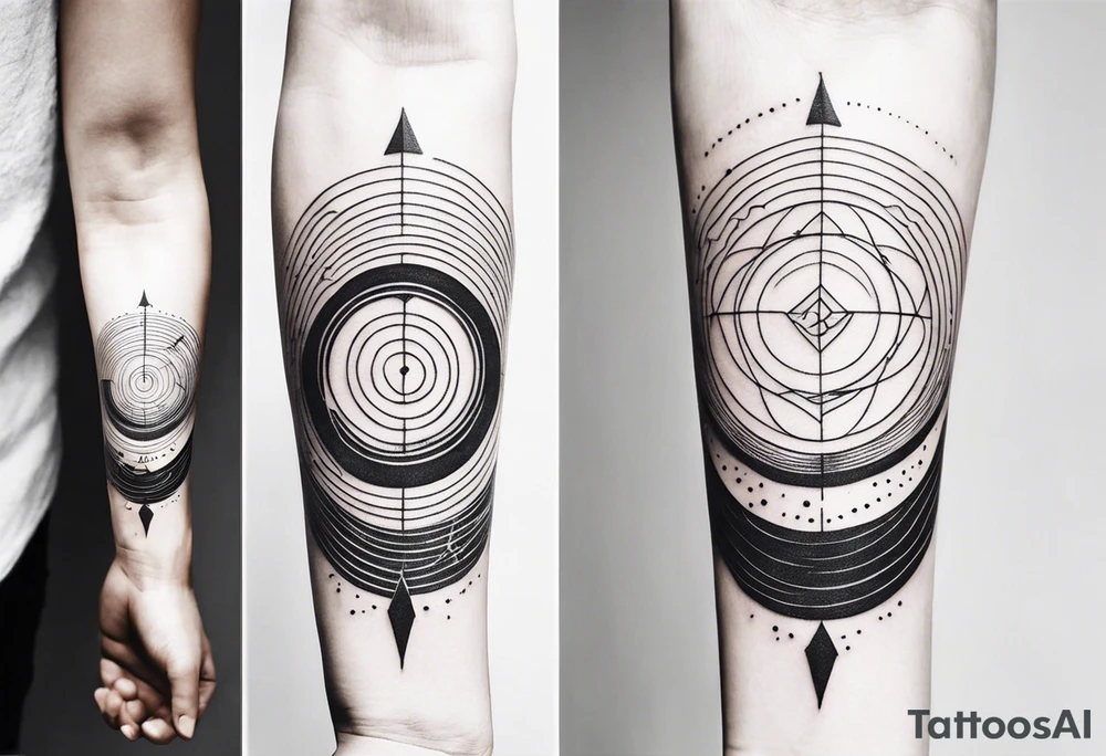 thin tattoo that cirlces the arm and forearm tattoo idea