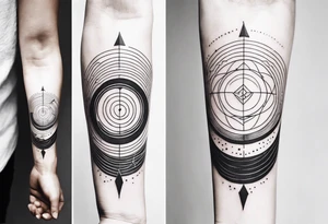 thin tattoo that cirlces the arm and forearm tattoo idea