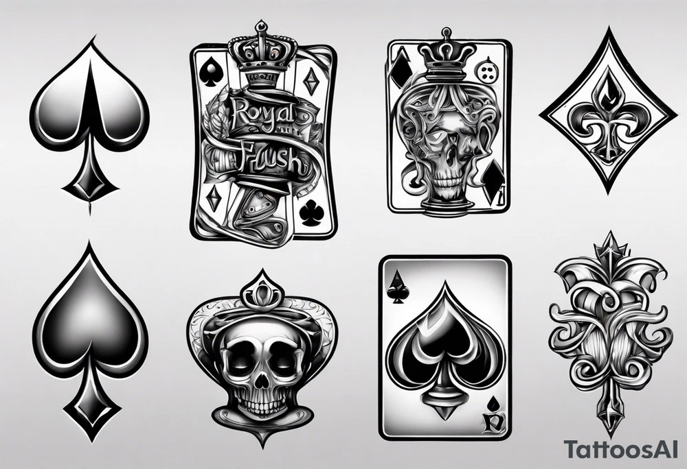 royal flush tattoo idea