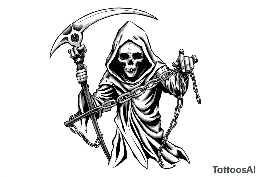 Grim reaper with chain tattoo idea