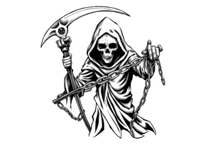 Grim reaper with chain tattoo idea