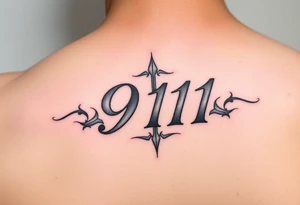 Artsy creative way to write 911 feminine tattoo idea