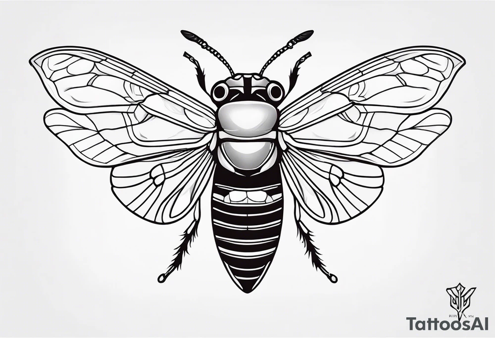 Neo traditional Cicada tattoo idea