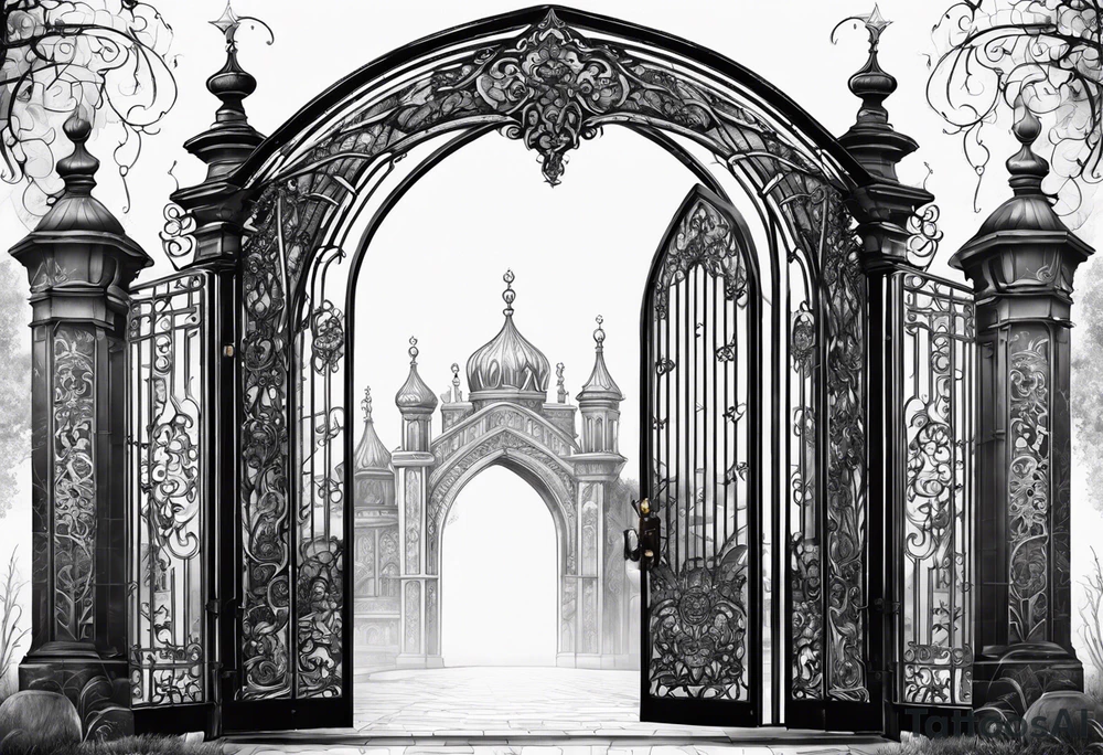 Gothic gate tattoo idea