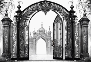 Gothic gate tattoo idea