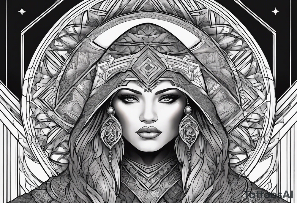Jehovah looking out at the marvels of his creation from the atoms to the galaxy and celestial beings. With grey wash and a fantasy theme. Jehovah has to be a character who is so majestic, charismatic, immensely powerful. There isnt a single thing he isnt capable of doing. Infinitely powerful tattoo idea