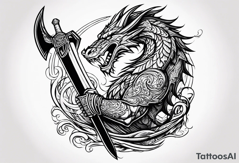 Valhalla  warrior soldier  Sword axe
 Dragon tattoo idea