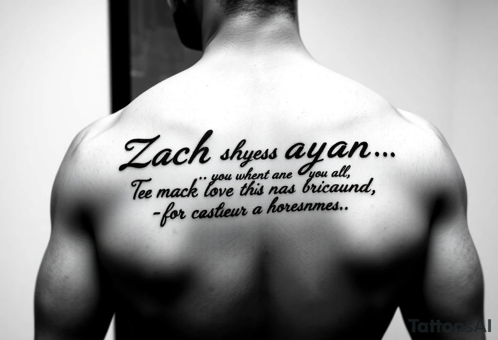Zach Bryan quote tattoo idea