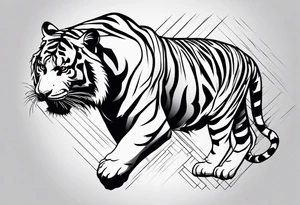 tiger climbing up tattoo idea