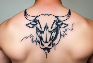 Wall Street bull with stock market tattoo idea