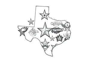 Combine all athletics Houston team logos into one nice one giant Texas tattoo idea